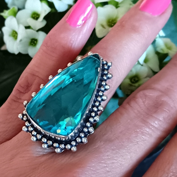 Dreamgems Jewelry - 💍 Genuine Blue/Aqua Topaz Gemstone Ring